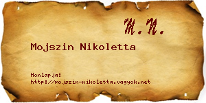 Mojszin Nikoletta névjegykártya