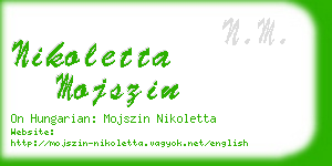 nikoletta mojszin business card